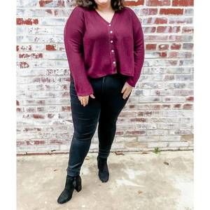 NEW WELLMADE valerie top in maroon